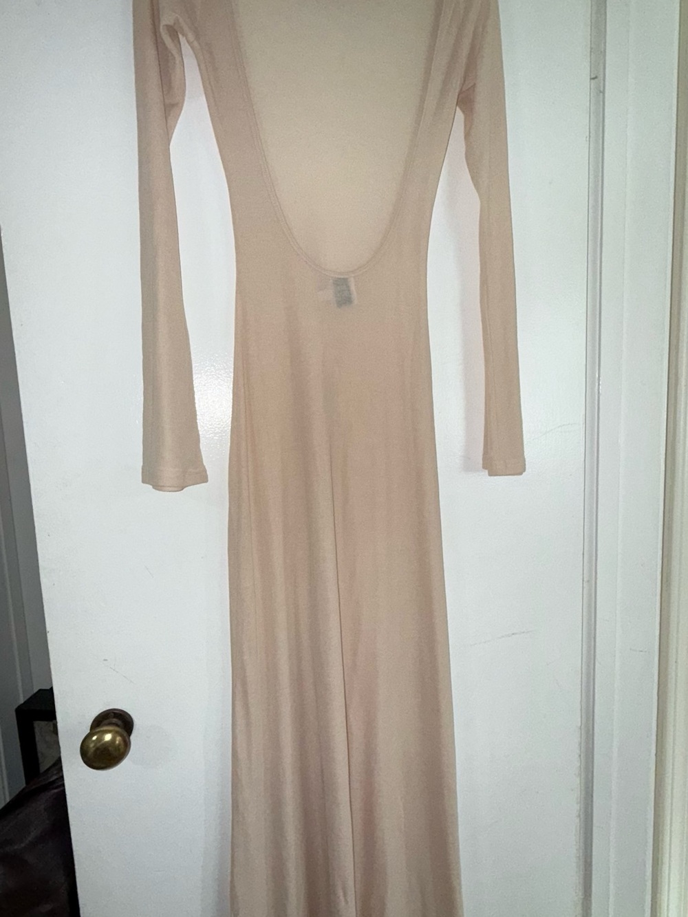 Princess Polly Nude Long Sleeve Scoop Maxi Dress